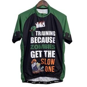 BICYCLE BOOTH Short Sleeve Zip Zombie Cycling Jersey Size XL Athletic Activewear